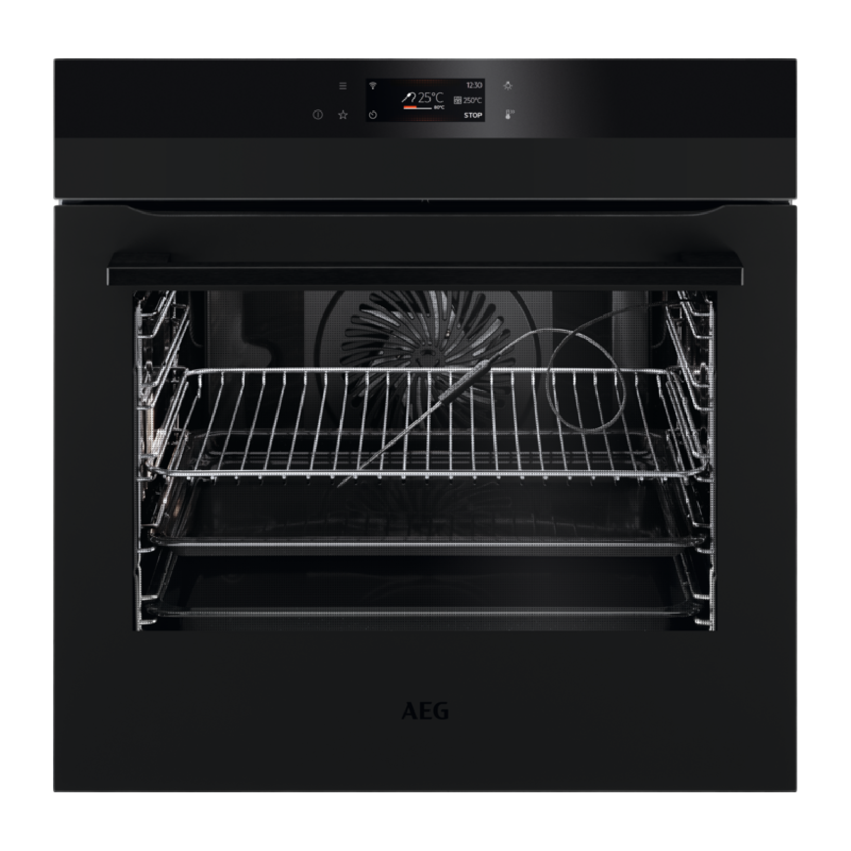 MATT BLACK SENSECOOK PYROLYTIC SELF-CLEANING OVEN WITH TOUCH CONTROLS AEG | BPK748380T